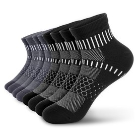 IRAMY Ankle Compression Socks for Women Men Coolmax Moisture Wicking Running Socks Plantar Fasciitis Relief 4 Pairs