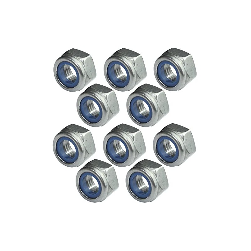 AERZETIX - C49570 - Set of 10 Locking Nuts Hex