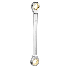 sourcing map Double Box End Ratcheting Wrench 24mm-27mm CR-V Steel Metric 12 Point Ratchet Wrench Black Nickel Plating Box End Spanner Tool with 72 Tooth Gear for Auto Repair DIY Project