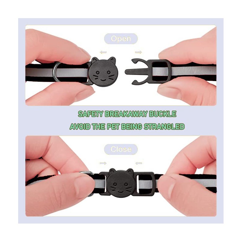 Hepplly 2-Pack Cat Collars Quick Release Reflective Kitten Collar with