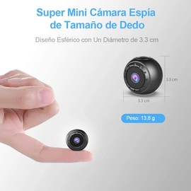 ZZCP Mini Camara, HD 1080P Portátil Camaras Inalambricas Videocamara Discretas con Vision Nocturna Detección de Movimiento, Interior/Exterior Pequeñas Cámaras