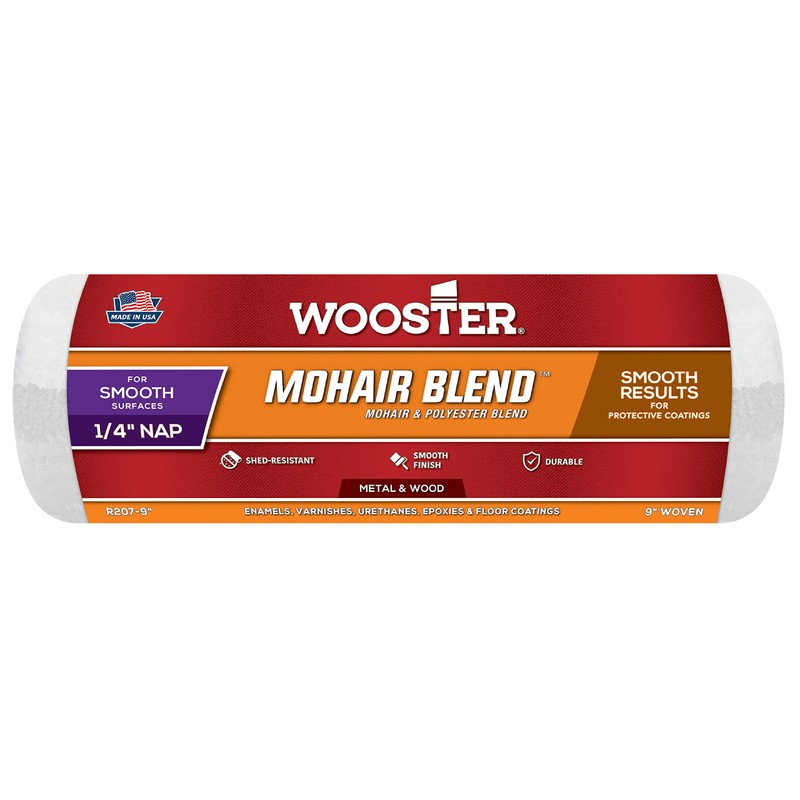 Wooster Brush R207-9 Mohair Blend Roller Cover 1/4-Inch Nap, 9-Inch