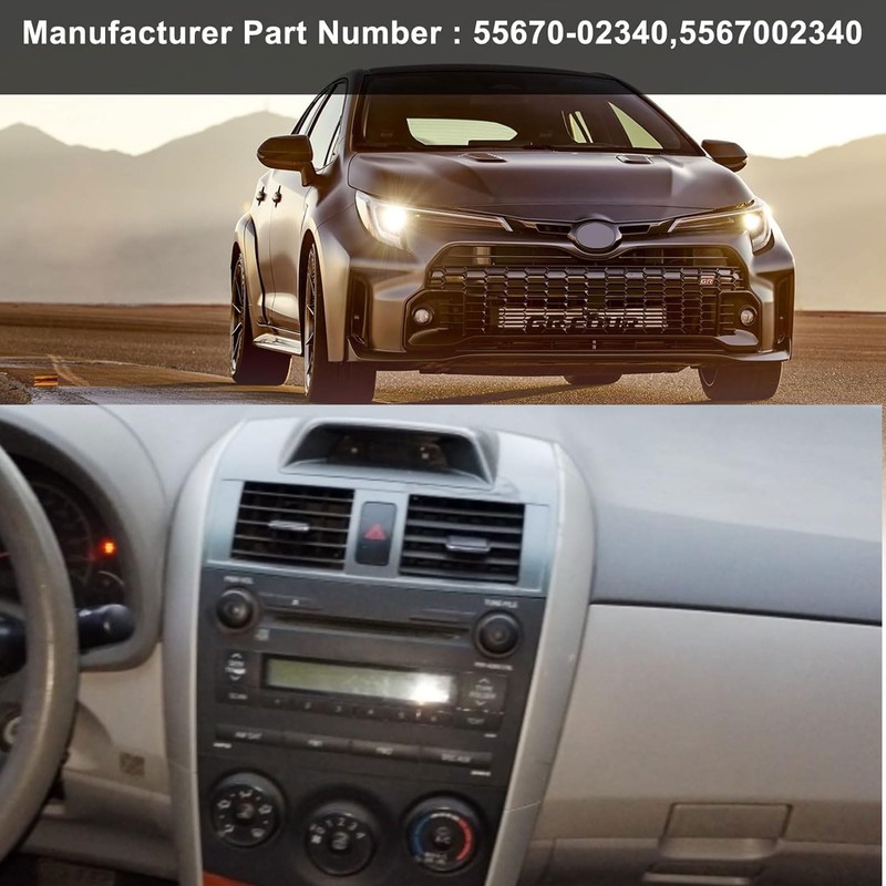 Center Dash A/C Air Vent Outlet Panel with Clock Compatible