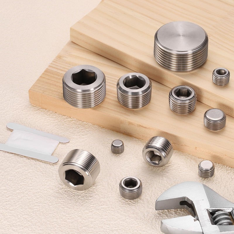 PATIKIL 5pcs 304 Stainless Steel Pipe Plug M10 x 1