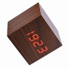 6x6x6cm Wooden Electronic Digital Alarm Desk Clock Temperature LED Display