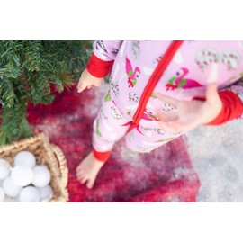 Florida Kid Co. Fa La La Mingo Baby One Piece Christmas Pajamas, Viscose from Bamboo and Spandex