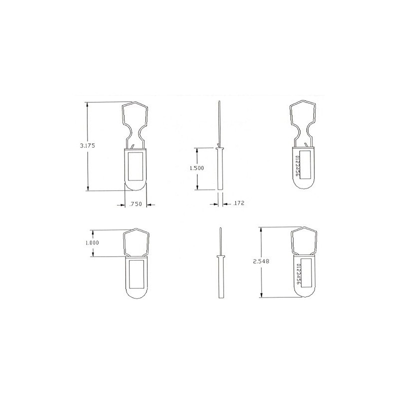 Electric Meter Security Seal Wire Padlock Pack of 50 (Red)