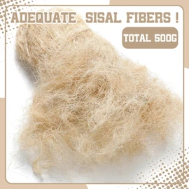 Vincreem 1.1 lb Natural Sisal Fiber for Crafts Filling Gift Box Vase Basket Grass Packing Filler Stuffing for Birds Nesting Craft Projects Gift Wrapping Indoor Potted Plants Decor (Beige)