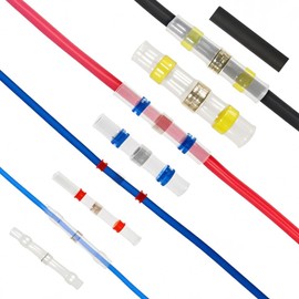 100 PCS Solder Seals Wire connectors,Wire connectors,Waterproof Heat Shrink Electrical Wire Butt Terminals For Daily use, Automotive, Marine etc(30+70pcs)