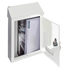 Arregui Smart Graphic E5721-SAL Letter Box or Letter Box Galvanised Steel with Screen Printed Salamander Motif Small A5 White Size S DIN A5 30 x 21.6 x 8 cm