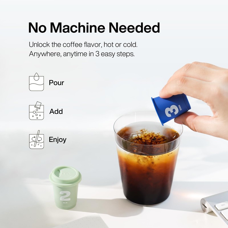 SATURNBIRD Instant Coffee Cold Brew, Coffee Pods of Light-Medium Roast,