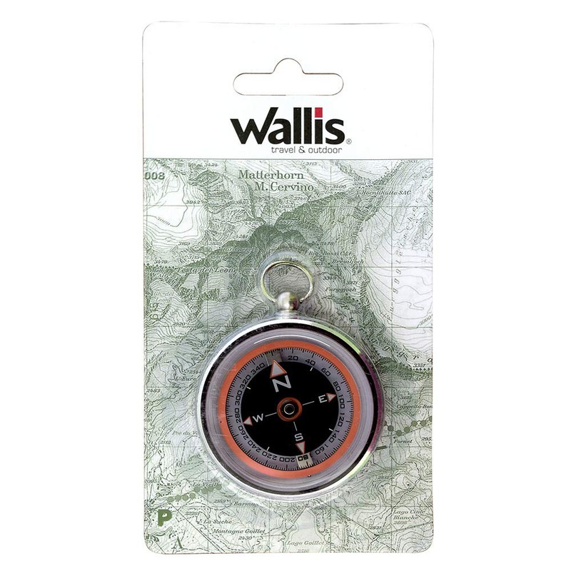 Wallis Brújula, Color Negro/Plata, Pequeño