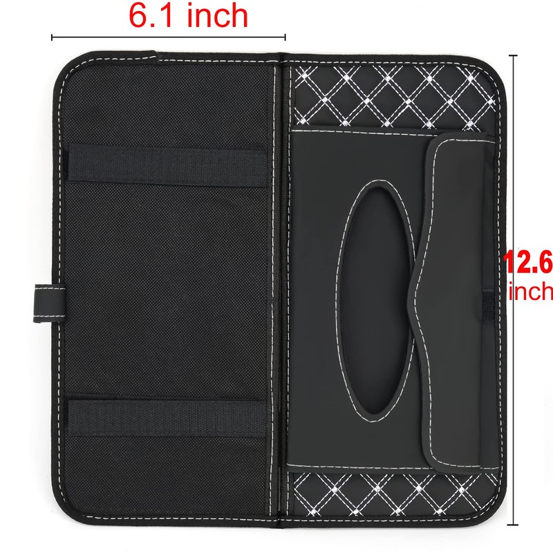 Aturmon Car Visor Organizer, 14-Capacity CD Storage Case, Black, Non-woven