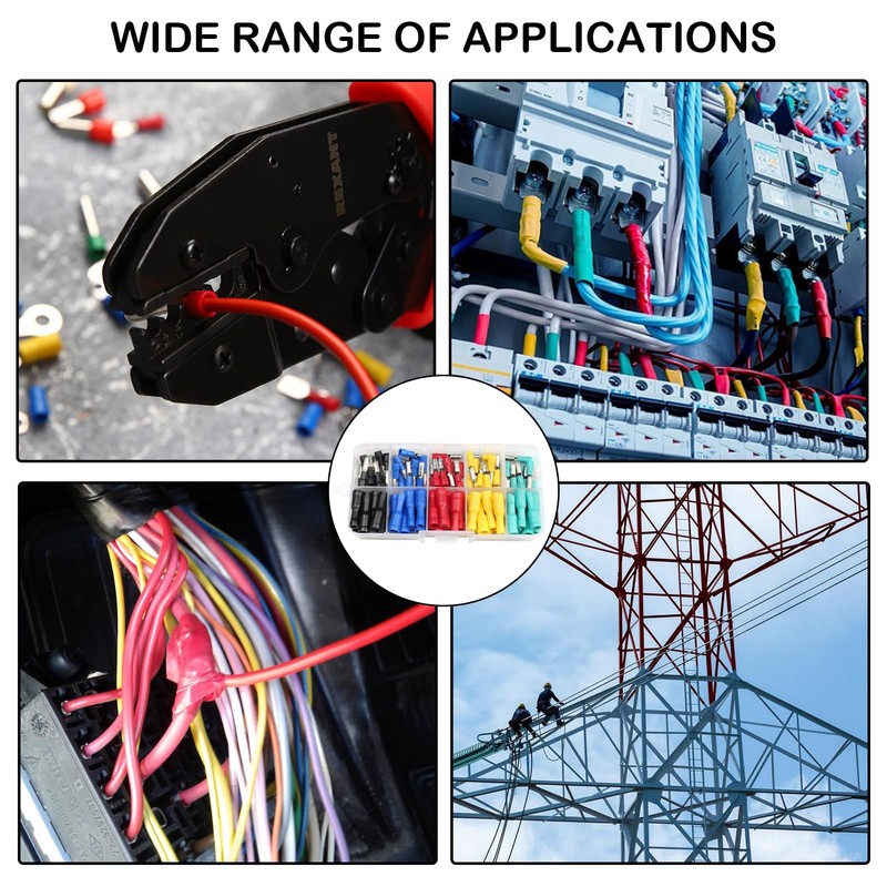 100PCS Crimp Connectors,Bullet Connectors 12v Multi-Sizes,Wire Connectors Push Fit without