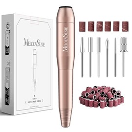 MelodySusie Electric Nail Drill Machine 11 in 1 Kit, Portable Electric Nail File Efile Set for Acrylic Gel Nails, Manicure Pedicure Tool with Nail Drill Bits Sanding Bands Dust Brush