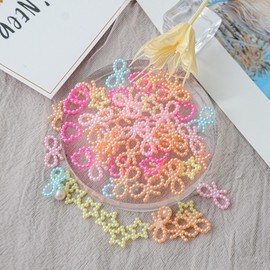 [Overseas] Pearl Ribbon Parts Abs Imitation Pearl V106 Punching Ribbon Nail Art Accessories Accessories Diy Imitation V106 (1000 units)/ Golden Yellow 4ea