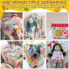 Outbit 70pcs Cotton Fabric 25 * 25cm (9.8"X9.8"), Cotton Fabric Squares Fat Quarters Fabric Bundles- Multi-Color & Pattern Patchwork for Sewing, Quilting, Crafting, DIY Masks & Home Decor (Model C)