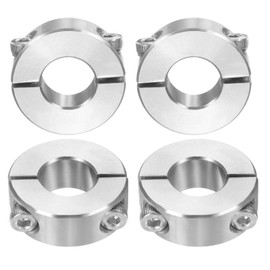 sourcing map 4 Pcs Double Split Shaft Collar 14mm Bore, Two Piece Clamping Collar 30mm OD 11mm Thickness, 304 Stainless Steel Set Screw Split Collar