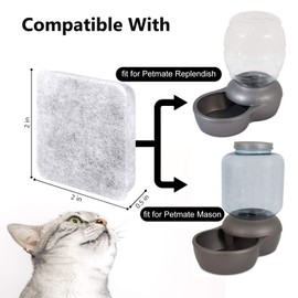 MyfatBOSS Dog Water Filter Replacement, Dog Water Bowl Filter, Pet Water Filter Compatible with Petmate Replendish Mason Automatic Gravity Waterer Bowls for Cats and Dogs, 6 Pack