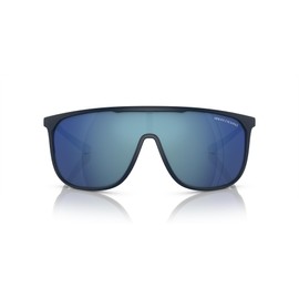 A|X ARMANI EXCHANGE Men's AX4137SU Universal Fit Square Sunglasses, Matte Blue/Mirrored Blue, 35 mm
