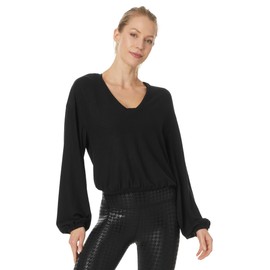 Beyond Yoga Women's Soft Spoken Cropped Pullover Black Medium