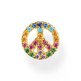 Thomas Sabo H2218-488-7 Single Stud Earrings Peace Gold Plated Silver, Sterling Silver, No Gemstone