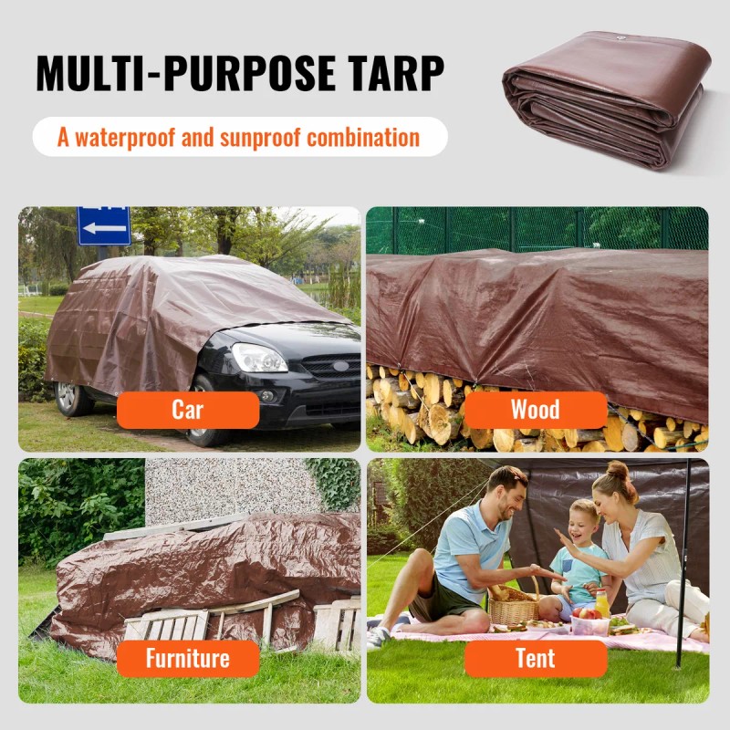 Vevor Lona Impermeable De Polietileno Con Ojillos 3 X 3.6m