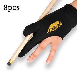HZAOPZE Billiard gloves, 8 pieces, 3 finger cue gloves, billiard gloves, billiard snooker cue gloves, breathable, unisex, stretchy, embroidered, for billiard accessories