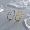 2pcs S925 Opening Adjustable Snake Ring Delicate Compact Row Drill