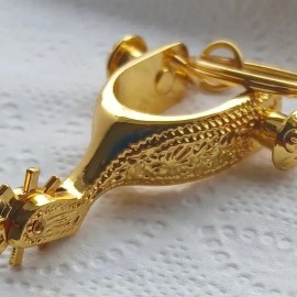 Equestrian Collections Western Fancy Boot Spur Keychain Bag Charm Gold
