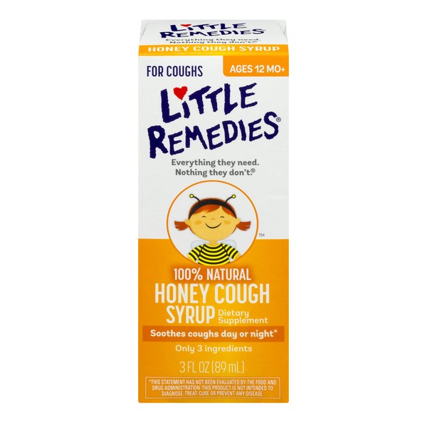 Little Remedies Honey Cough Syrup, 3 Oz, 100% Natural, Ages 12 Months