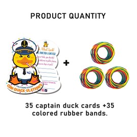 Duck Tags, Cruising Rubber Duck Tags, Ducking Tag for Cruising, ConQuackulations 35 Pack, 3.5 x 2.3 inche, Ducking Games Card - with Round Hole and Rubber Bands