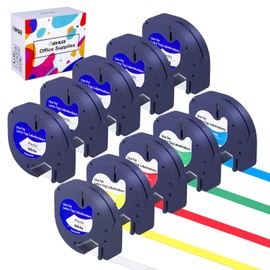 Hehua Compatible Label Tape Replacement for Dymo LetraTag Refills Plastic 91331 91332 91333 91334 91335 Label Maker Tapes for LT-100H LT-100T Plus LT-110T QX50 2000 XR ( 12mm x 4m, 10-Pack )