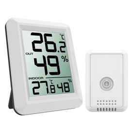 ORIA Digital Thermometer Hygrometer, Indoor/Outdoor Humidity Meter, Temperature Monitor with Wireless Sensor, 328ft/100m Range, °C/°F Selectable, 60s Auto Refresh for home, office, greenhouse etc.