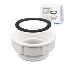 tecuro Reducer Adaptor Plastic White for Kitchen Sinks 1 1/2 Inch to 1 1/4 Inch Fits Washbasin Siphon Connection - 58719