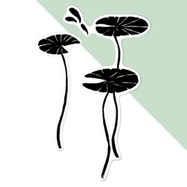 Azeeda 'Lily Pads' White Premium Vinyl Decal Sticker – Waterproof, Durable & Easy to Apply - Ideal for Car Bumpers, Windows, Bins and More (DW00031003)