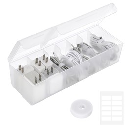Xawslife Cable Box, Charging Cable Storage, 7 Compartments, Cord Storage Box, Wiring Box, Tabletop Storage, Home and Office, Organization, Cable Storage Case, Small Stationery Storage Case, Small