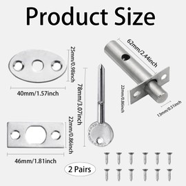 2 Pack Mortice Door Bolt with 2 Star Key, Internal Door Lock, Door Security Rack Bolt, Anti-Theft Door Locks Internal, Bolt Lock for Internal Door, Ultimate Home and Workplace Security Solution