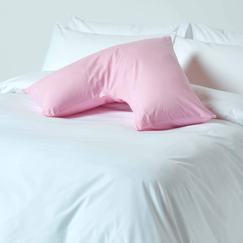 HOMESCAPES Pink Pure Egyptian Cotton V-Shape Pillowcase 200 TC 400