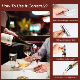 O OLAX 50 Stück Weinausgießer Tropffrei – Wiederverwendbare Wein Ausgießer Plättchen (7,5 cm) aus PET-Folie – Elegante Einschenkhilfe für sauberes und tropffreies Ausgießen bei Wein, Öl & Spirituosen