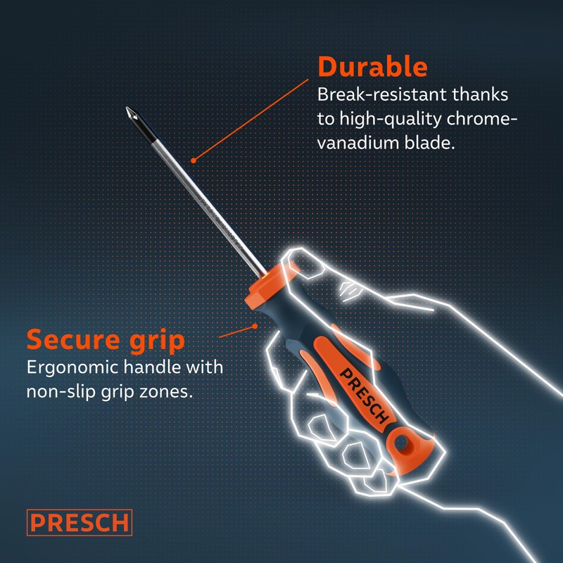 Presch Screwdriver Set 7 Pieces - Magnetic Screwdriver Sets with