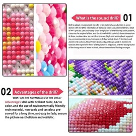 VOAA 5D Diamond Art Kits for Adults, DIY Anime Castle Princess Diamond Painting Landscape by Number Full Drill, Colorful Houses, Round Diamonds, Mosaic Gems Art for Home Office Wall Decor, 12"x16"