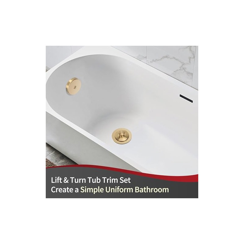 PRIMSOPH Lift Turn Tub Drain Trim Kit with One Hole
