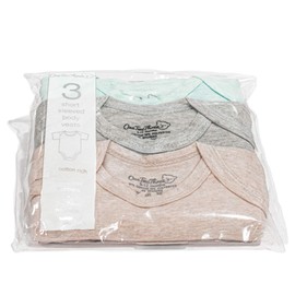 123 Bear Baby Cotton Spandex Short-Sleeve bodysuits unisex boy girl (Mint 3pk, 3-6 Months)