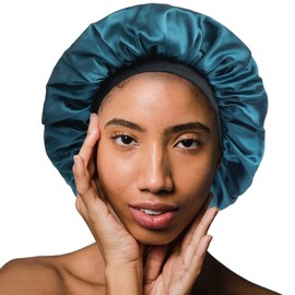 GBS Double Layer Silky Satin Bonnet for Women Hair Care with Soft Adjustable Wide Headband - Jumbo Reversible Satin Sleep Cap