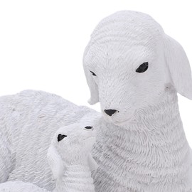 Sheep Figurines, Rustic Style Ceramic Easter Lamb, Lamb Figurine Distressed Look Resin Material Decorative White Lamb Ornament for Farm Themed Crafts