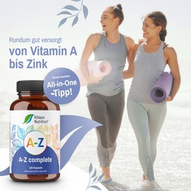 A-Z Complete - Multivitamin Capsules High Dose - Minerals - 120 Capsules - Zinc Vitamin B Complex Magnesium - Vegan Without Additives - Made in Germany - Rhein Nutrition