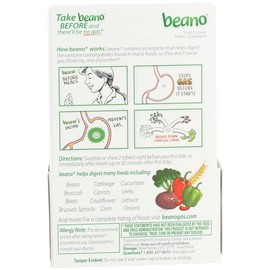 Beano Food Enzyme Dietary Supplement- 30 Tablets, Pack of 6