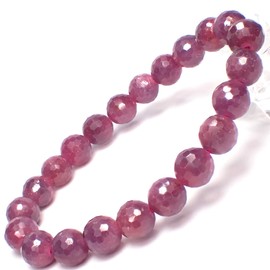 Happiness Stone Luxury Natural Stone July Birthstone Ruby (Pink Purple Sapphire) Power Stone Bracelet, Stone, July Birthstone Ruby