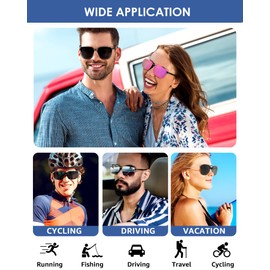 SIPHEW Polarised Clip-On Sunglasses for Glasses Wearers Women Men Overglasses Clip On Normal Glasses UV400 Protection, silver